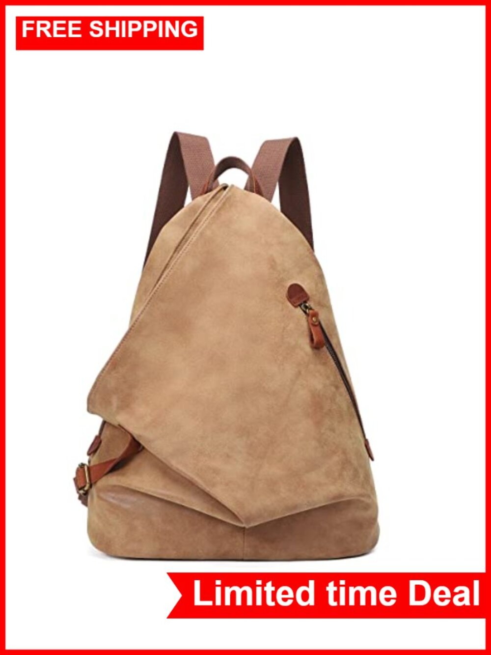 PU Leather Vintage Backpack Large Casual Daypack Travel Hiking Rucksack